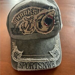 Amazon Gray Shark Embroidered Cap